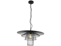 Candeeiro De Teto Armacao Borboleta D. 59 X A. 110 Cm Em Metal Preto - Machaon