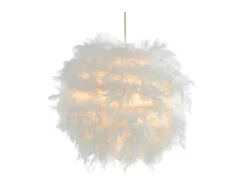 Candeeiro De Teto Bola De Plumas Nuage - D. 40 Cm - Branco