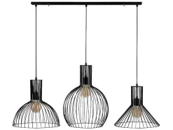 Candeeiro De Teto De Altura Regulavel Em Metal Com 3 Candeeiros Suspensos De C.145 X A. 70/124 Cm - Fellini