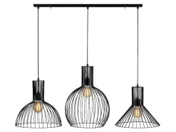 Candeeiro De Teto De Altura Regulavel Em Metal Com 3 Candeeiros Suspensos De C.145 X A. 70/124 Cm - Fellini