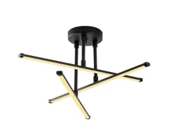 Candeeiro De Teto Design De Leds Em Metal L. 51 X A. 26 Cm, Preto - Heras