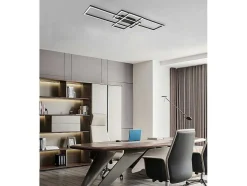 Candeeiro De Teto Design Led Em Aluminio E Metal C104 X L42 Cm Preto - Harlow