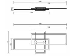 Candeeiro De Teto Design Led Em Aluminio E Metal C104 X L42 Cm Preto - Harlow