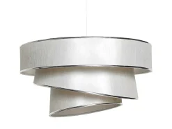 Candeeiro De Teto E Metal De D. 40 X A. 72 Cm Cor Bege E Prateado - Tairon