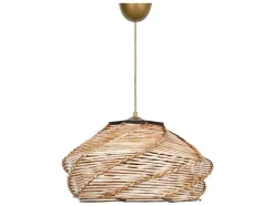 Candeeiro De Teto Em Madeira Entrancada De D. 36 X A. 65 Cm Cor Natural - Parial