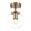 Candeeiro De Teto Em Metal Com Globo De D. 15 X A. 23 Cm Estilo Vintage - Barlati