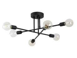 Candeeiro De Teto Em Metal Com 3 Bracos De C. 64 Cm X A. 30 Cm Cor Preto - Flowera