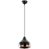 Candeeiro De Teto Em Metal De Altura Regulavel De D. 17 X A. 25/112 Cm Cor Preto E Acobreado - Yildo