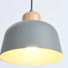 Candeeiro De Teto Em Metal E Madeira De D.26 Cm X A.120 Cm Cor Verde - Malvina