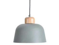 Candeeiro De Teto Em Metal E Madeira De D.26 Cm X A.120 Cm Cor Verde - Malvina