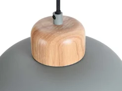 Candeeiro De Teto Em Metal E Madeira De D.26 Cm X A.120 Cm Cor Verde - Malvina