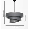 Candeeiro De Teto Em Tecido E Metal De Altura Ajustavel D40 X A30-70 Cm Antracite E Prateado - Tairon