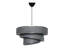 Candeeiro De Teto Em Tecido E Metal De Altura Ajustavel D40 X A30-70 Cm Antracite E Prateado - Tairon