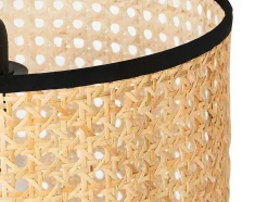 Candeeiro De Teto Entrelacado Neirobi - Estilo Etnico - Ferro E Vime - D. 30 X A. 120 Cm - Natural