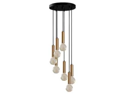 Candeeiro De Teto Estilo Vintage De Altura Regulavel Em Metal De A. 40-136 Cm Cor Dourado - Josette