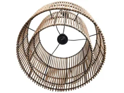 Candeeiro De Teto Etnico Em Bambu E Metal Cor Preto De D.40 X A.120 - Parana
