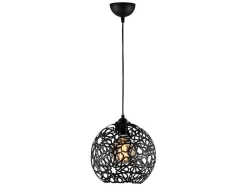 Candeeiro De Teto Filiforme Em Metal De Altura Regulavel De D. 25 X A. 39/119 Cm Cor Preto - Celindra