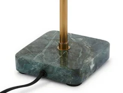 Candeeiro Mesa De Cabeceira Forma Cogumelo Estilo Art Deco Amanite - Marmore E Ferro - 24,5 X 24,5 X 52 Cm - Dourado