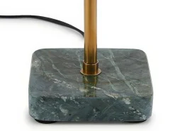 Candeeiro Mesa De Cabeceira Forma Cogumelo Estilo Art Deco Amanite - Marmore E Ferro - 24,5 X 24,5 X 52 Cm - Dourado