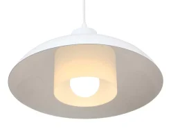 Candeeiro Suspenso Em Metal D34 X A120 Cm Branco - Briliva