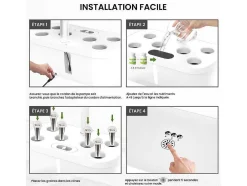 Canteiro De Interior Com Leds 6 Plantas, Altura Ajustavel, Branco - Gardenio
