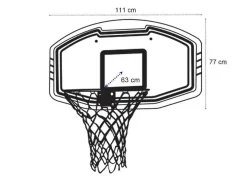 Cesto De Basquetebol De Parede Branco L111 X A77 Cm - Bemidji