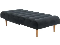 Chaise Longue Convertivel Em Cama Em Tecido Cinzento Escuro - Cival