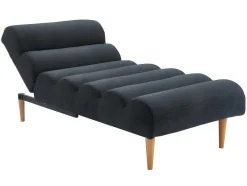 Chaise Longue Convertivel Em Cama Em Tecido Cinzento Escuro - Cival