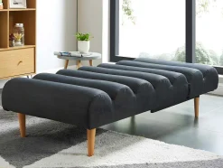 Chaise Longue Convertivel Em Cama Em Tecido Cinzento Escuro - Cival