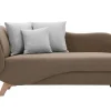 Chaise-Longue Direita Convertivel Em Tecido Castanho Com Espaco De Arrumação - Penelope