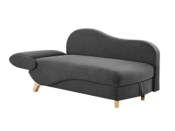 Chaise-Longue Direita Convertivel Em Tecido Antracite Com Espaco De Arrumação - Penelope