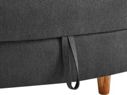 Chaise-Longue Direita Convertivel Em Tecido Antracite Com Espaco De Arrumação - Penelope