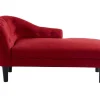Chaise Longue Direita Em Tecido Vermelho - Anouk