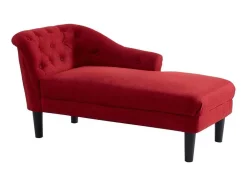 Chaise Longue Direita Em Tecido Vermelho - Anouk