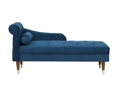 Chaise-Longue Direita Em Veludo Azul-Esverdeado - Umari