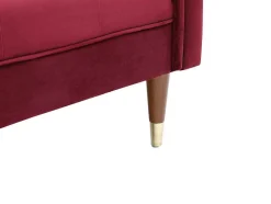 Chaise-Longue Esquerda Em Veludo Bordeaux - Umari