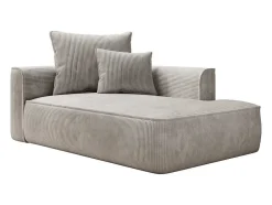Chaise Longue Esquerda Veludo Canelado Bege - Pineta