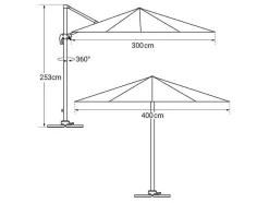 Chapeu De Sol Molokai Rectangular De 3X4M Bege + Tampa