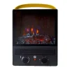 Cheminee Electrique Portable En Acier Noir Et Pieds