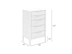 Chiffonier Em Madeira Folheada De Nogueira Com Tampo Em Fibra De Vidro De Efeito Marmore 7039