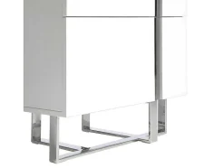 Chiffonier Em Mdf Lacado Branco Brilhante Com Cinco Gavetas 7018