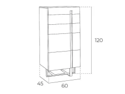 Chiffonier Em Mdf Lacado Branco Brilhante Com Cinco Gavetas 7018