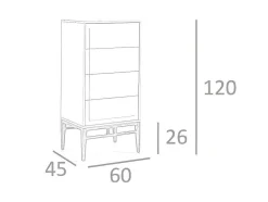 Chiffonier Em Mdf Lacado Em Niebla Brillo Com Quatro Gavetas 7036