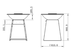 Churrasco, Chapa, Braseiro Em Aco C81 X L81 X A96 Cm Preto - Corvera