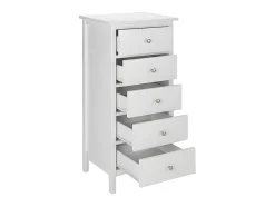 Cómoda Albane - 5 Gavetas - Pinho Branco