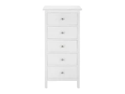 Cómoda Albane - 5 Gavetas - Pinho Branco