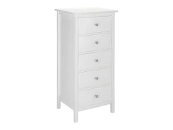 Cómoda Albane - 5 Gavetas - Pinho Branco