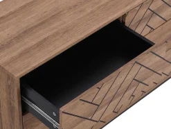 Cómoda Com 6 Gavetas Em Mdf E Aco Cor Natural E Preto - Caratana