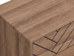 Cómoda Com 6 Gavetas Em Mdf E Aco Cor Natural E Preto - Caratana