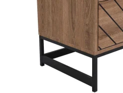 Cómoda Com 6 Gavetas Em Mdf E Aco Cor Natural E Preto - Caratana